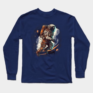 The Cosmic Street Art: An Astronaut's Journey in the Stars Long Sleeve T-Shirt